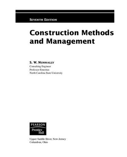 Managing Construction Equipment 7th Edition S W Nunnally