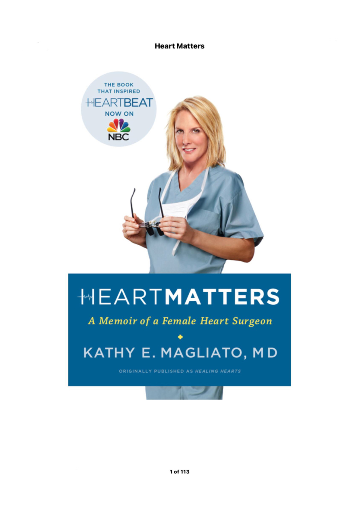 Heart Matters A Memoir Of A Female Heart Surgeon Kathy Magliato Md