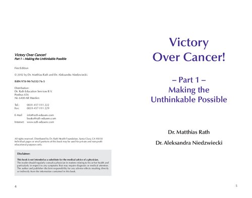 Victory Over Cancer Updated Edition Md Matthias Rath