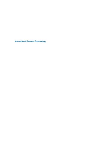 Intermittent Demand Forecasting Context Methods And Applications 1st Edition Aris A Syntetos