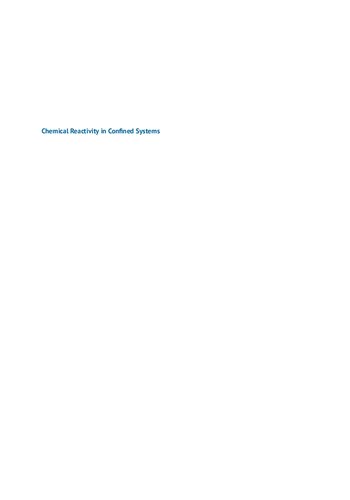 Chemical Reactivity In Confined Systems Theory Modelling And Applications 1st Edition Pratim Kumar Chattaraj Debdutta Chakraborty