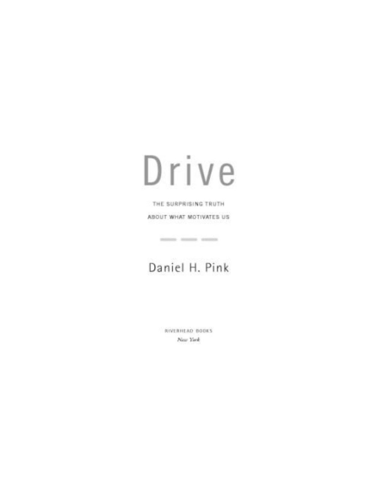 Drive Daniel H Pink