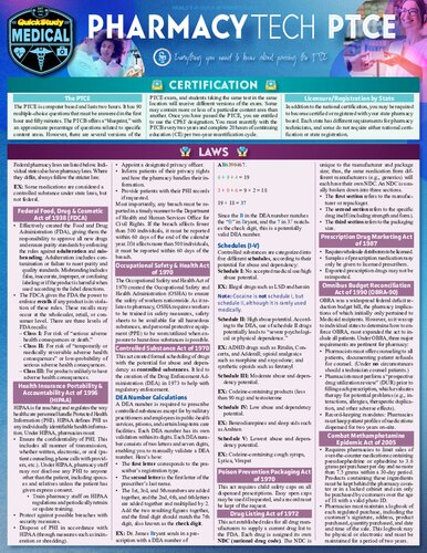 Pharmacy Technician Ptce Quickstudy Medical 1st Edition Liu Ma Cpht