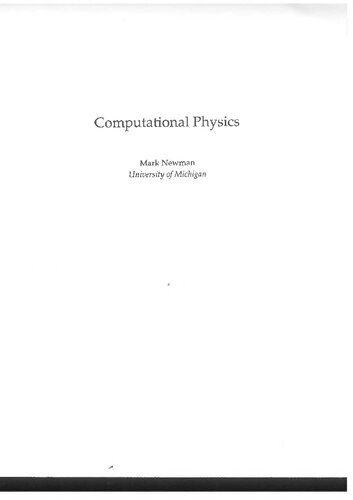 Computational Physics Mark E J Newman