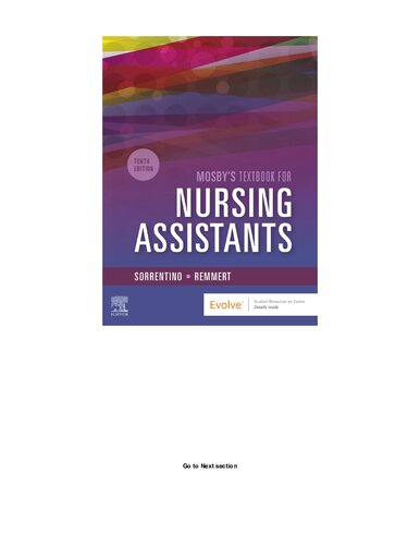 Mosbys Textbook For Nursing Assistants Soft Cover Version 10th Edition Sheila A Sorrentino Phd Rn