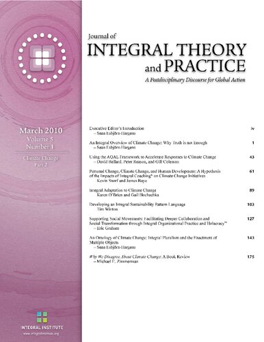Journal Of Integral Theory And Practice 2010vol 5 No 1 Sean Esbjrnhargens