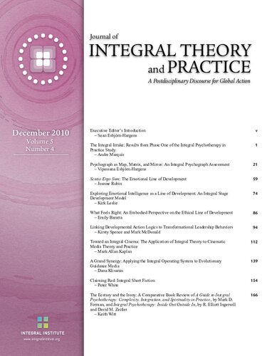 Journal Of Integral Theory And Practice 2010vol 5 No 4 Sean Esbjrnhargens