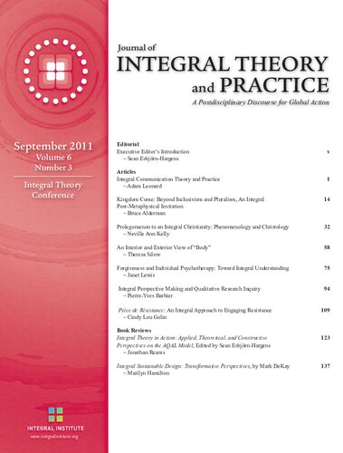 Journal Of Integral Theory And Practice 2011vol 6 No 3 Sean Esbjrnhargens