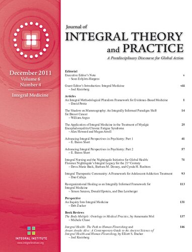 Journal Of Integral Theory And Practice 2011vol 6 No 4 Sean Esbjrnhargens