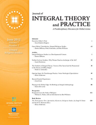 Journal Of Integral Theory And Practice 2012vol 7 No 2 Sean Esbjrnhargens