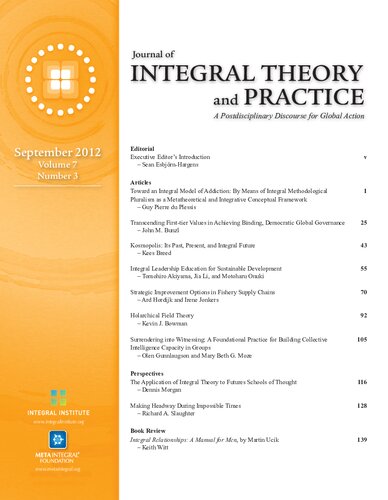 Journal Of Integral Theory And Practice 2012vol 7 No 3 Sean Esbjrnhargens