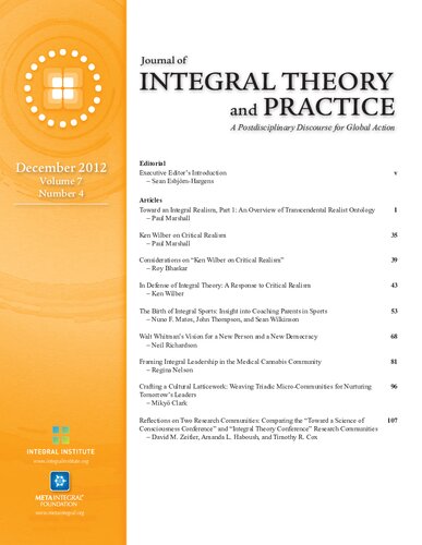 Journal Of Integral Theory And Practice 2012vol 7 No 4 Sean Esbjrnhargens