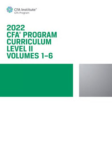 2022 Cfa Program Curriculum Level Ii Box Set Vol 16 1st Edition Cfa Institute