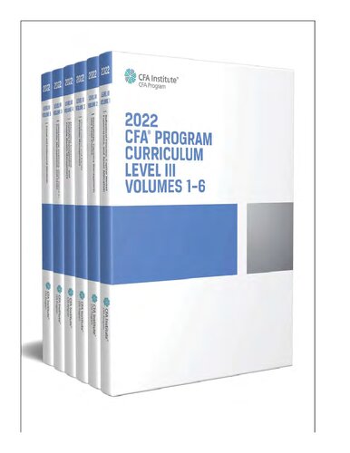 2022 Cfa Program Curriculum Level Iii Box Set Vol 16 1st Edition Cfa Institute