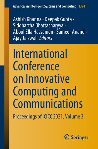 International Conference On Innovative Computing And Communications Proceedings Of Icicc 2021 Volume 3 1st Edition Ashish Khanna