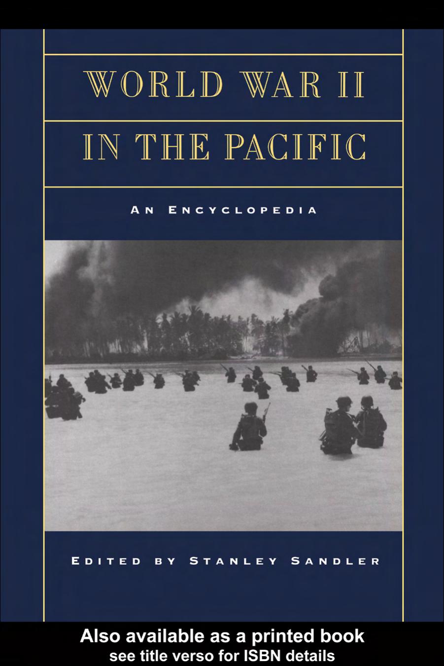 World War Ii In The Pacific An Encyclopedia Stanley Sandler Edt