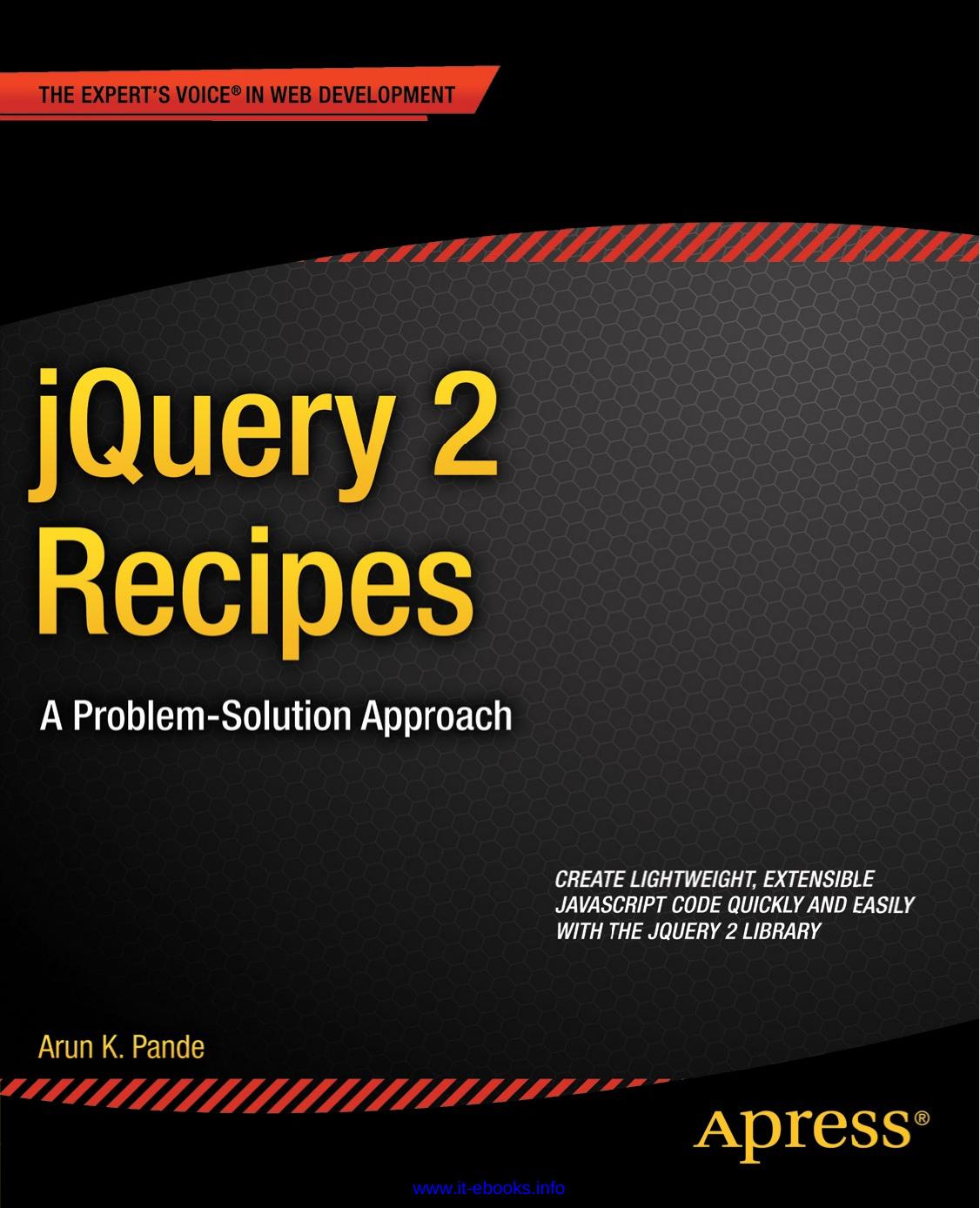 Jquery 2 Recipes 1st Edition Arun K Pande