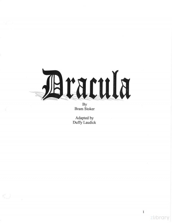 Dracula Readers Theater Script Bram Stoker Duffy Laudick