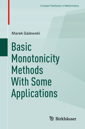 Basic Monotonicity Methods With Some Applications 1st Edition Marek Galewski