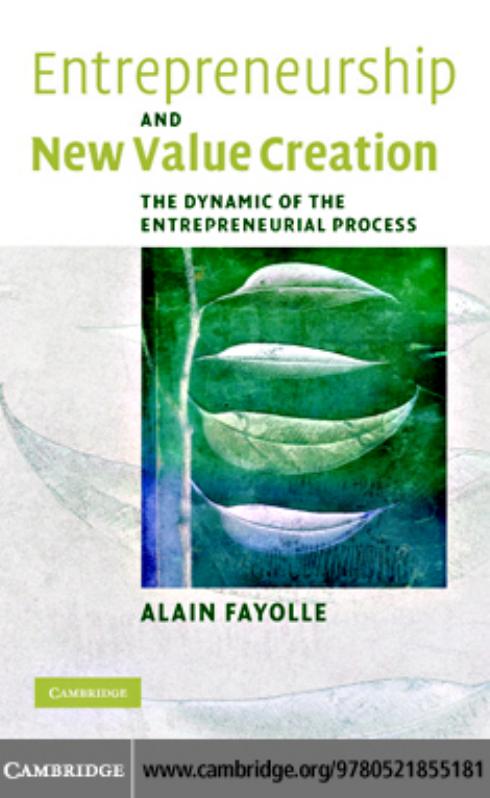 Entrepreneurship And New Value Creation The Dynamic Of The Entrepreneurial Process Alain Fayolle