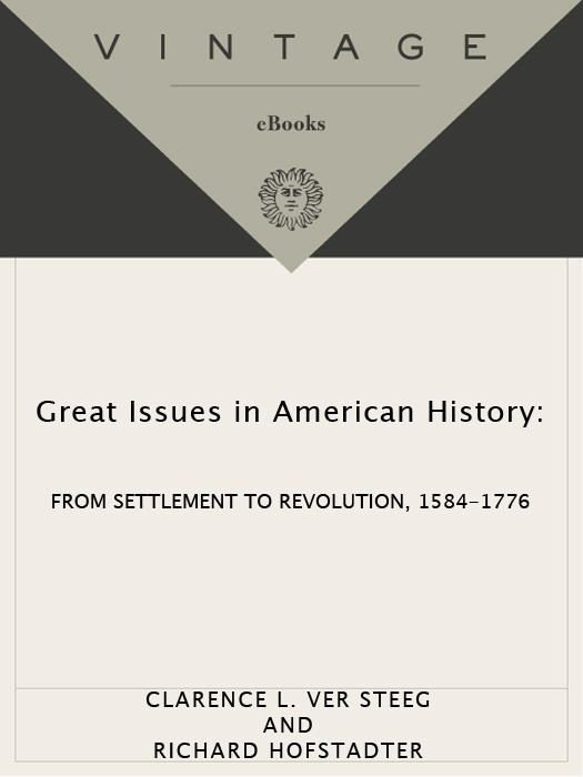 Great Issues In American History Volume I Richard Hofstadter