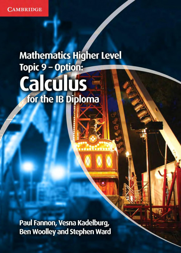 Mathematics Hl Option 9 Calculus Paul Fannon Besna Kadelburg