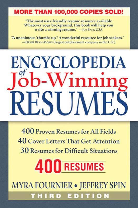 Encyclopedia Of Job Winning Resumes Third Edition Third Fournier