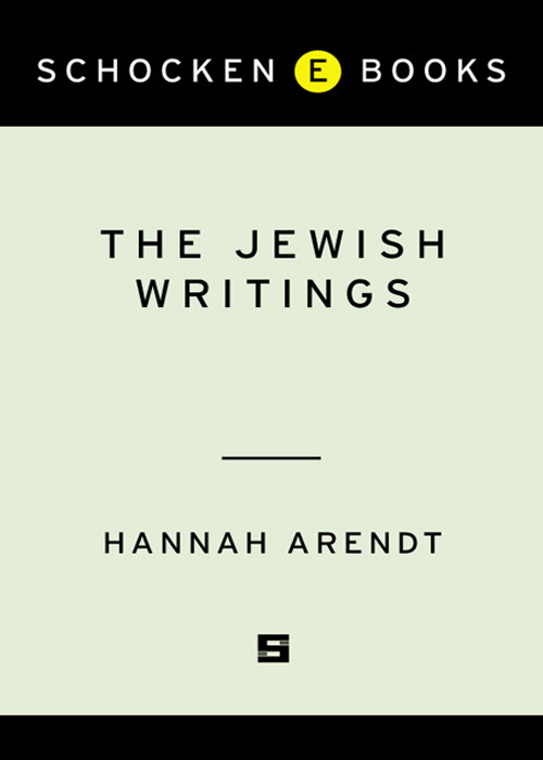 The Jewish Writings Arendt Hannah