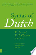 Syntax Of Dutch Verbs And Verb Phrases Volume 1 Hans Broekhuis