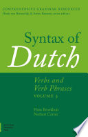 Syntax Of Dutch Verbs And Verb Phrases Volume 3 Hans Broekhuis