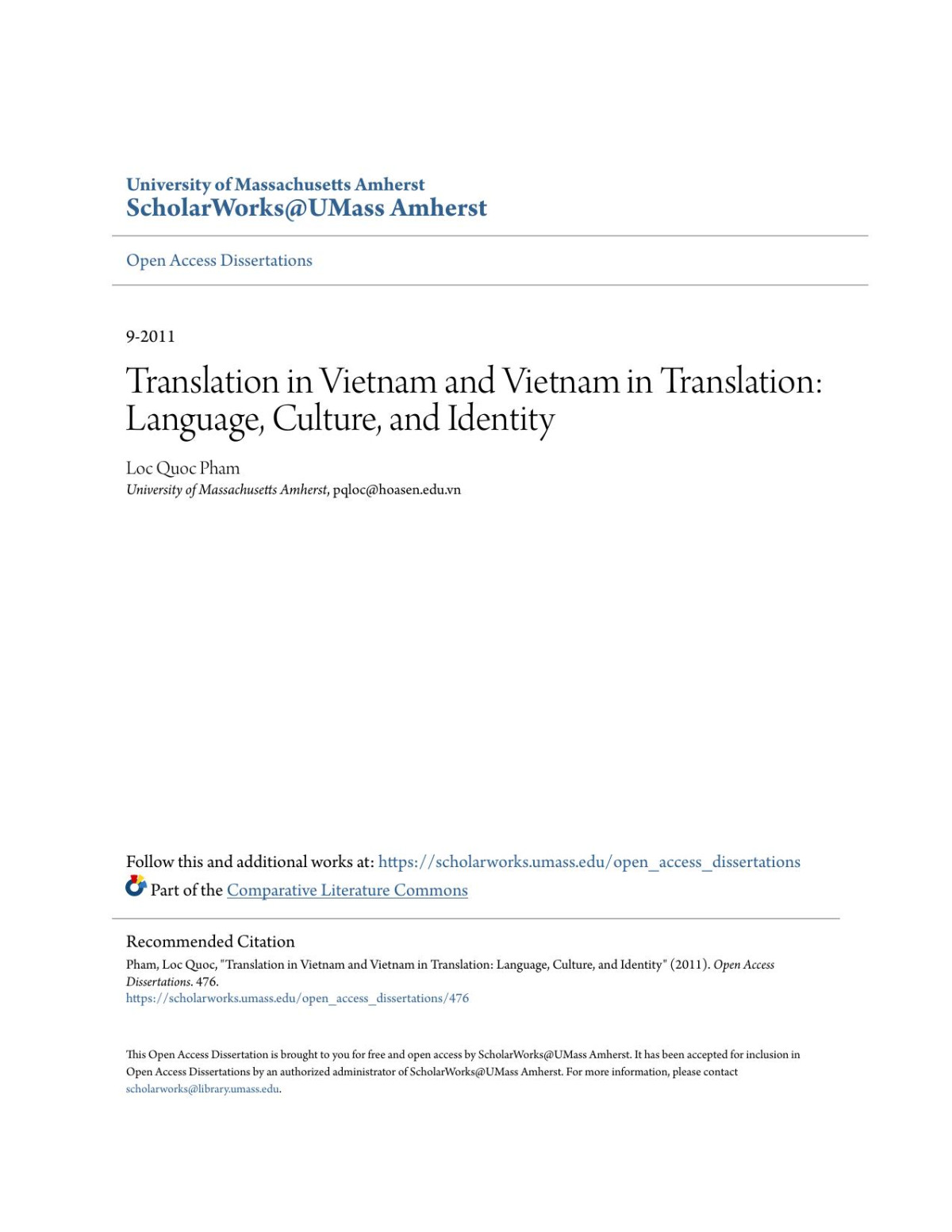 Translation In Vietnam And Vietnam In Translation Language Culture And Identity Pham Quoc Loc