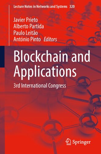 Blockchain And Applications 3rd International Congress 1st Edition Javier Prieto Editor