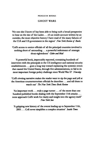 Ghost Wars The Secret History Of The Cia Afghanistan And Bin Laden From The Soviet Invasion To September 10 2001 Steve Coll