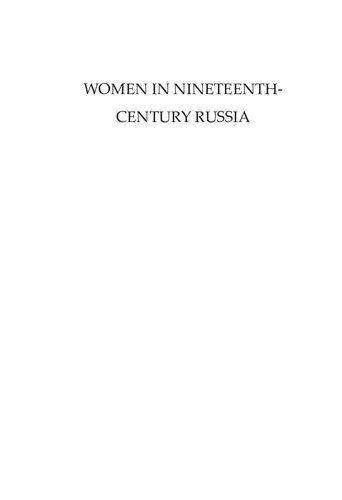 Women In Nineteenthcentury Russia Lives And Culture Wendy Rosslyn Alessandra Tosi