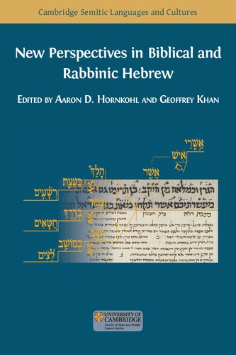 New Perspectives In Biblical And Rabbinic Hebrew Hornkohl Aaron D Khan