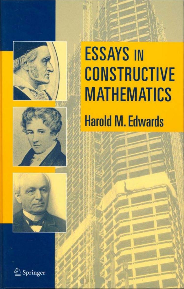 Essays In Constructive Mathematics Harold M Edwards