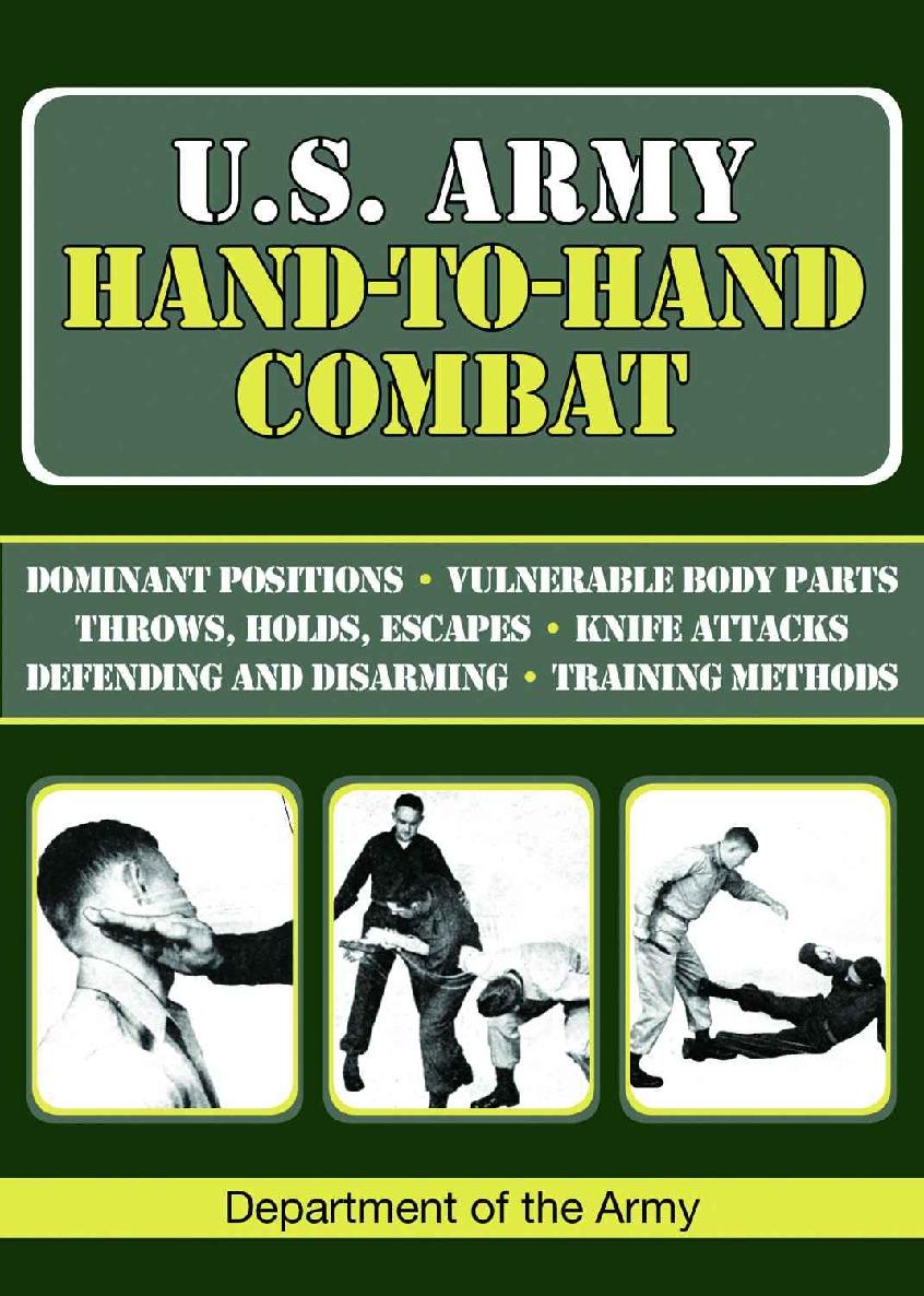 Us Army Handtohand Combat Department Of The Army