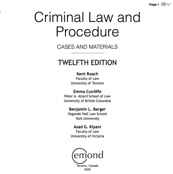 Criminal Law And Procedure 12th Edition Kent Roach