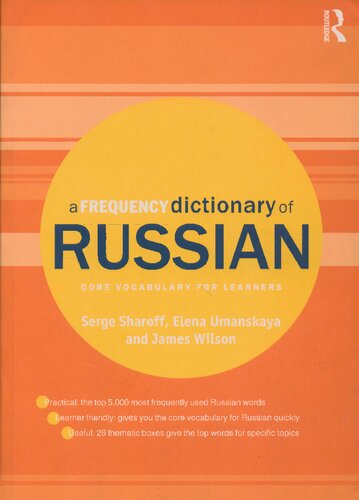 A Frequency Dictionary Of Russian Core Vocabulary For Learners 1st Edition Serge Sharoff