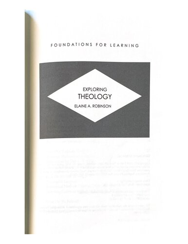 Exploring Theology Foundations For Learning Elaine A Robinson