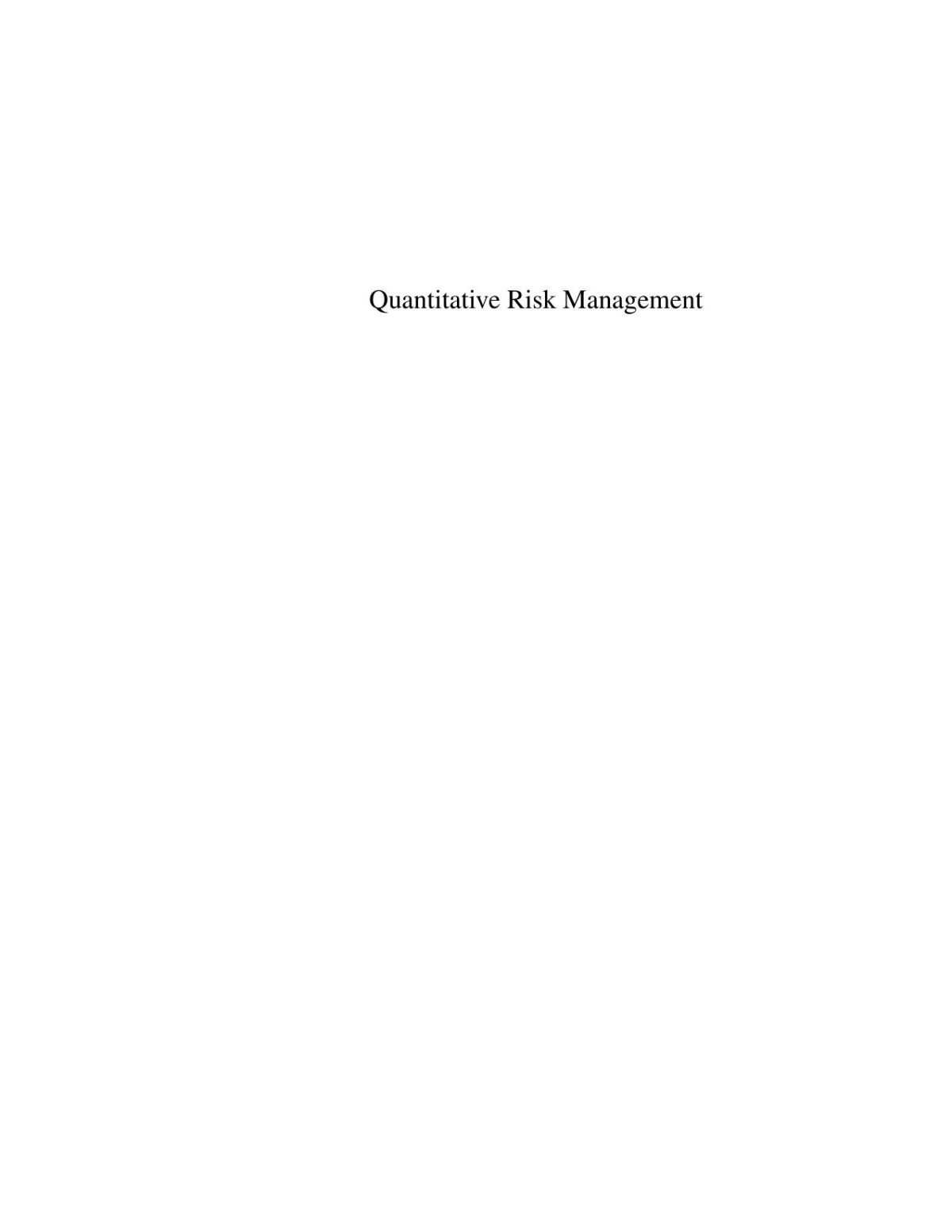 Quantitative Risk Management Concepts Techniques And Tools Concepts Techniques And Tools Alexander J Mcneil Rdiger Frey Paul Embrechts