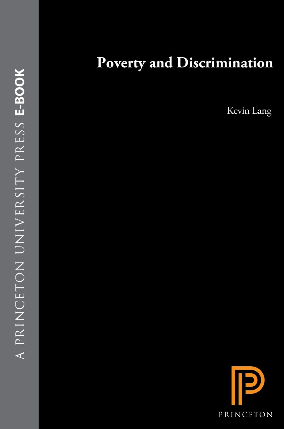 Poverty And Discrimination Kevin Lang