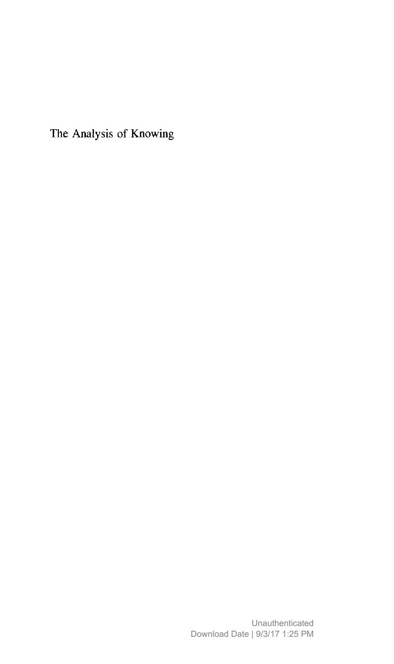 The Analysis Of Knowing A Decade Of Research Robert K Shope