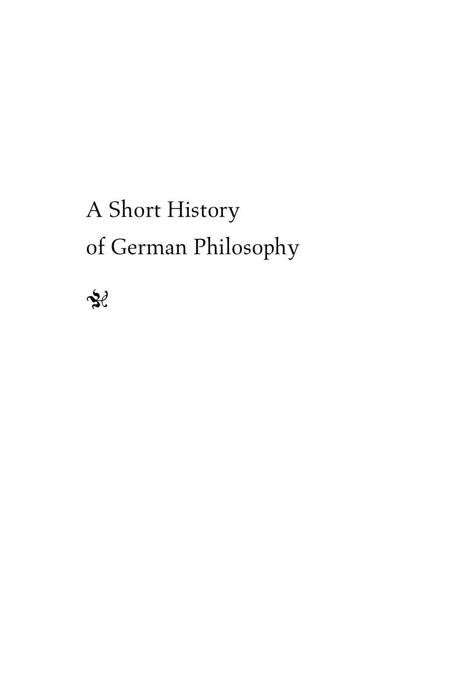 A Short History Of German Philosophy Vittorio Hsle