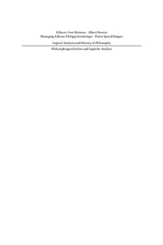 Logical Analysis And History Of Philosophy From Leibniz To Kant Philipp Steinkrger Editor