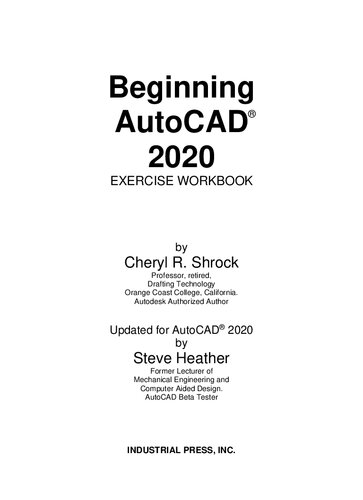 Beginning Autocad 2020 Exercise Workbook 1st Edition Cheryl R Shrock