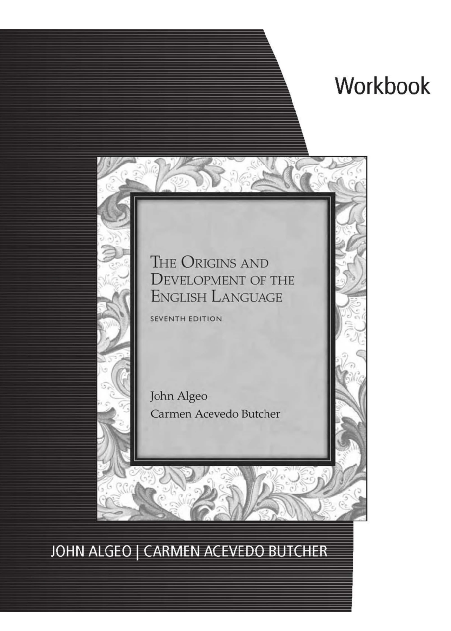 Problems In The Origins And Development Of The English Language Workbook 7th Edition John Algeo Carmen Acevedo Butcher