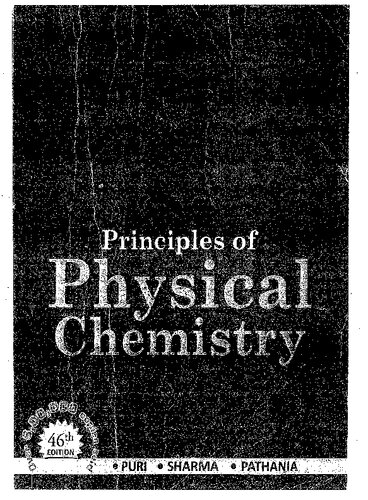 Principles Of Physical Chemistry 46th Edition Br Puri Lr Sharma Ms Pathania