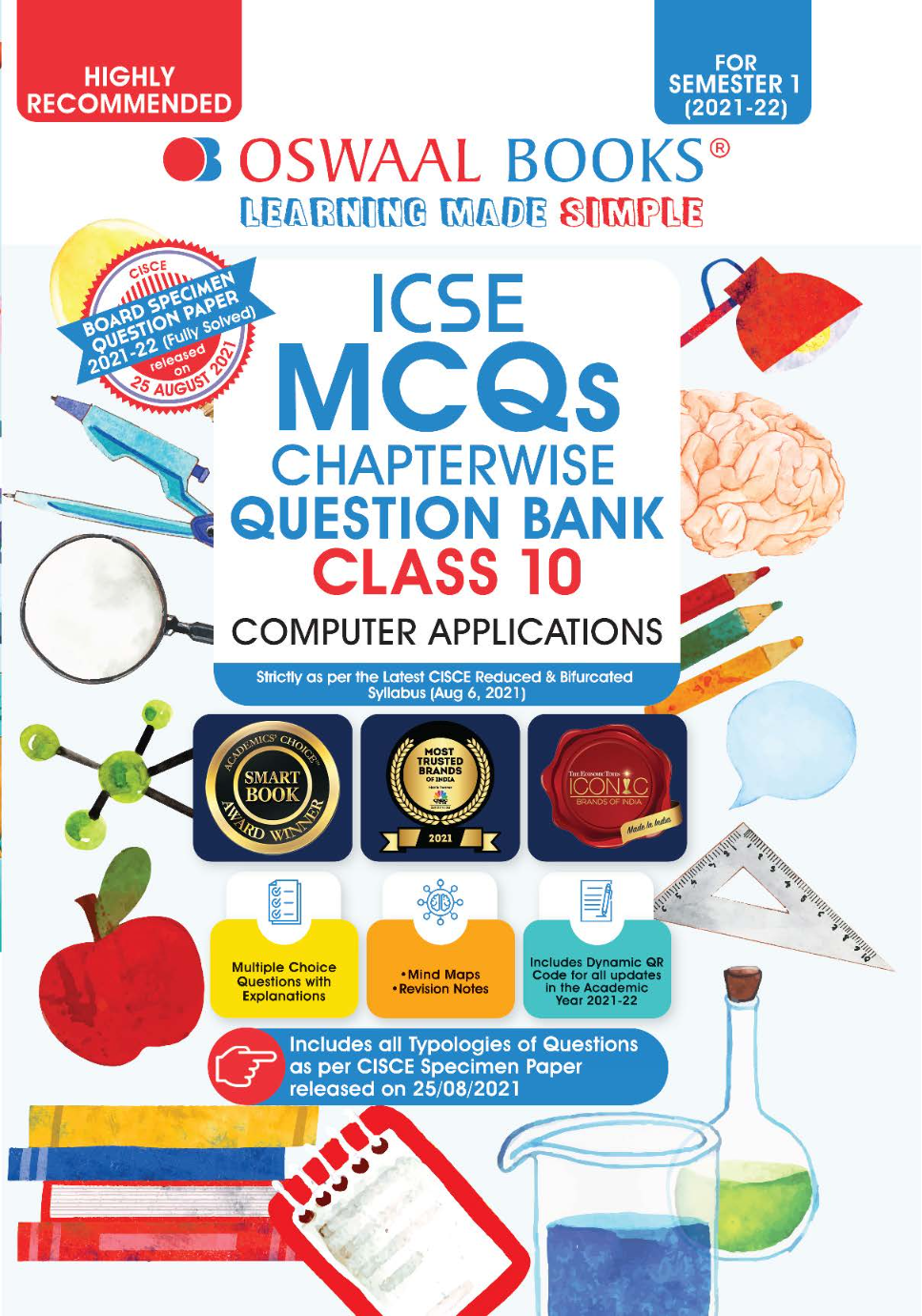 Oswaal Icse Mcqs Question Bank Class 10 Computer Applications Book Semester 1 Novdec 2021 1st Edition Panel Of Teachers