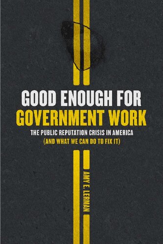 Good Enough For Government Work The Public Reputation Crisis In America And What We Can Do To Fix It 1st Edition Amy E Lerman